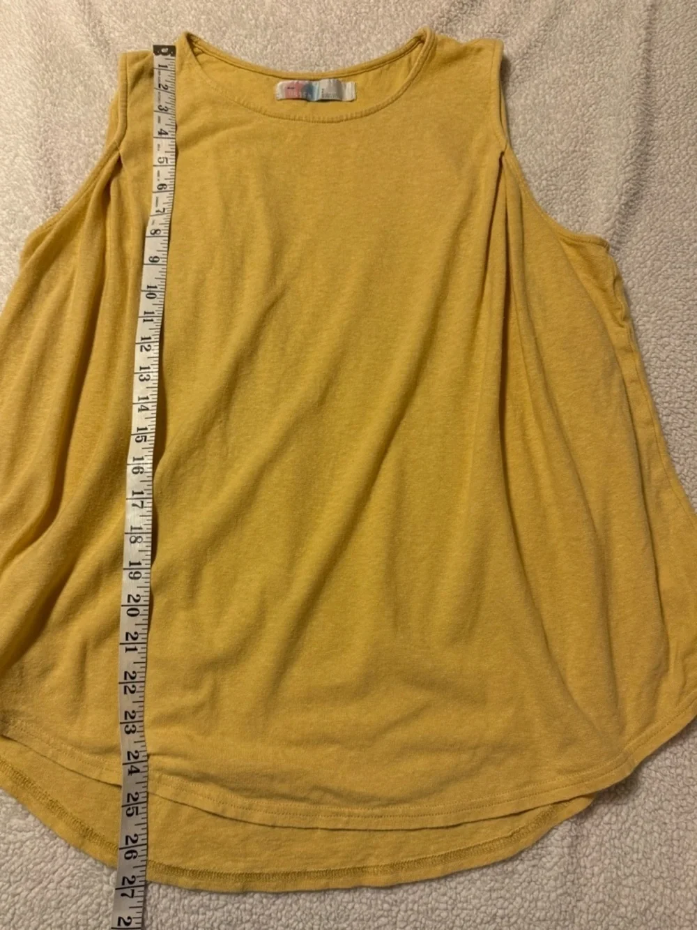 Free People Beach Mustard Yellow Hemp Blend Pleated Back Tank Top